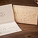 Jofanza 5x7.3 Inch 50PCS Gold Laser Cut Wedding Invitations Kit with Envelopes Blank Lace Flora Invitation Cards for Wedding Anniversary Invites