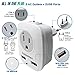 European Power Adapter (3 Pack) - w/ 2 USB Ports & 2 AC Outlets - USA to EU Outlet Plug - US to Europe Plug Adapter - Electrical Charger Travel Adapters for Europe - for Type F, E, C Charging