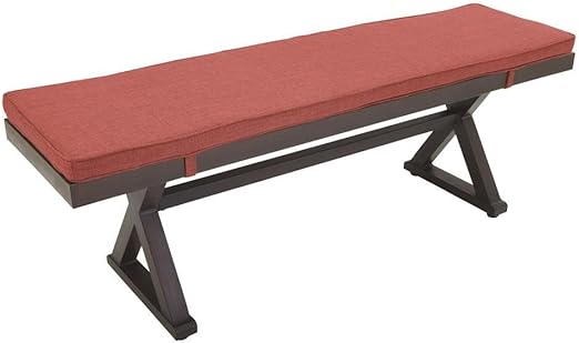 Amazon Com Hampton Bay Woodbury Patio Bench With Dragon Fruit