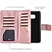 BENTOBEN Galaxy S7 Edge Case, S7 Edge Case, Glitter Shiny Bling Luxury Flip PU Leather Credit Card Holder Cash Pockets Wristlet Protective Wallet Case for Samsung Galaxy S7 Edge, Rose Gold