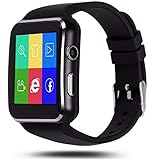 Bluetooth Smartwatch, IOQSOF Smart Wrist Watches for Android iOS iPhone Samsung Huawei Sony Sleep Tracker Support Micro SIM Card,Men Women Kids Boys Curved Screen Smartphones