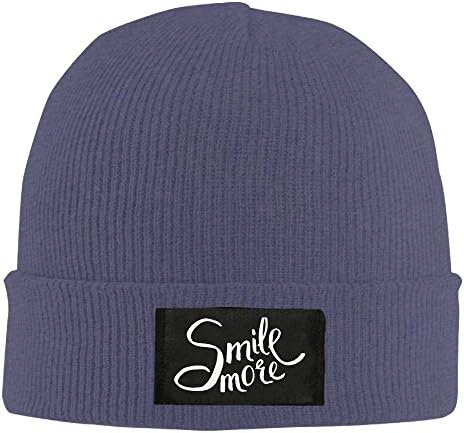 HASALA Roman Atwood Smile More Daviddobrik Knit Beanie Hat Warm Thick Winter Hat For Men Smile More Winter Warm Cap Navy