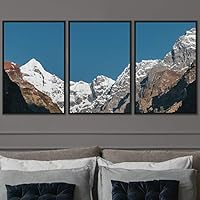 3 Piece Framed Canvas Wall Art Snow Mountain Canvas Prints Home Artwork Decoration for Living Room,Bedroom - 16