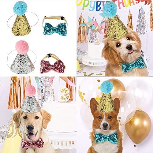 qpout hund geburtstag bandana hut banner set haustier hund katze geburtstag caps wiederverwendbare headwear bowknot party kostum geburtstagsgeschenk cake topper fur hunde geburtstag dekorationen blue hunde haustier questpark com ua