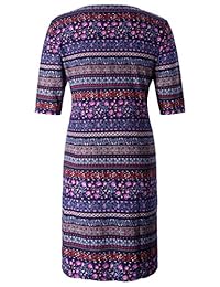 Chicwe Mujer Plus Tamaño Vintage Floral diseñado Shift vestido con pliegues 1 x -4 x