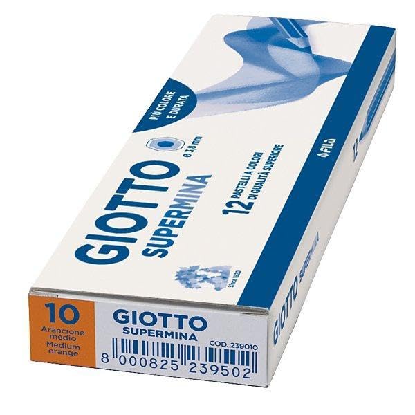 GIOTTO Supermina Coloured Pencils, 12 Pieces, 3.8 mm Lead, Assorted Colours, High Quality (Medium Orange)