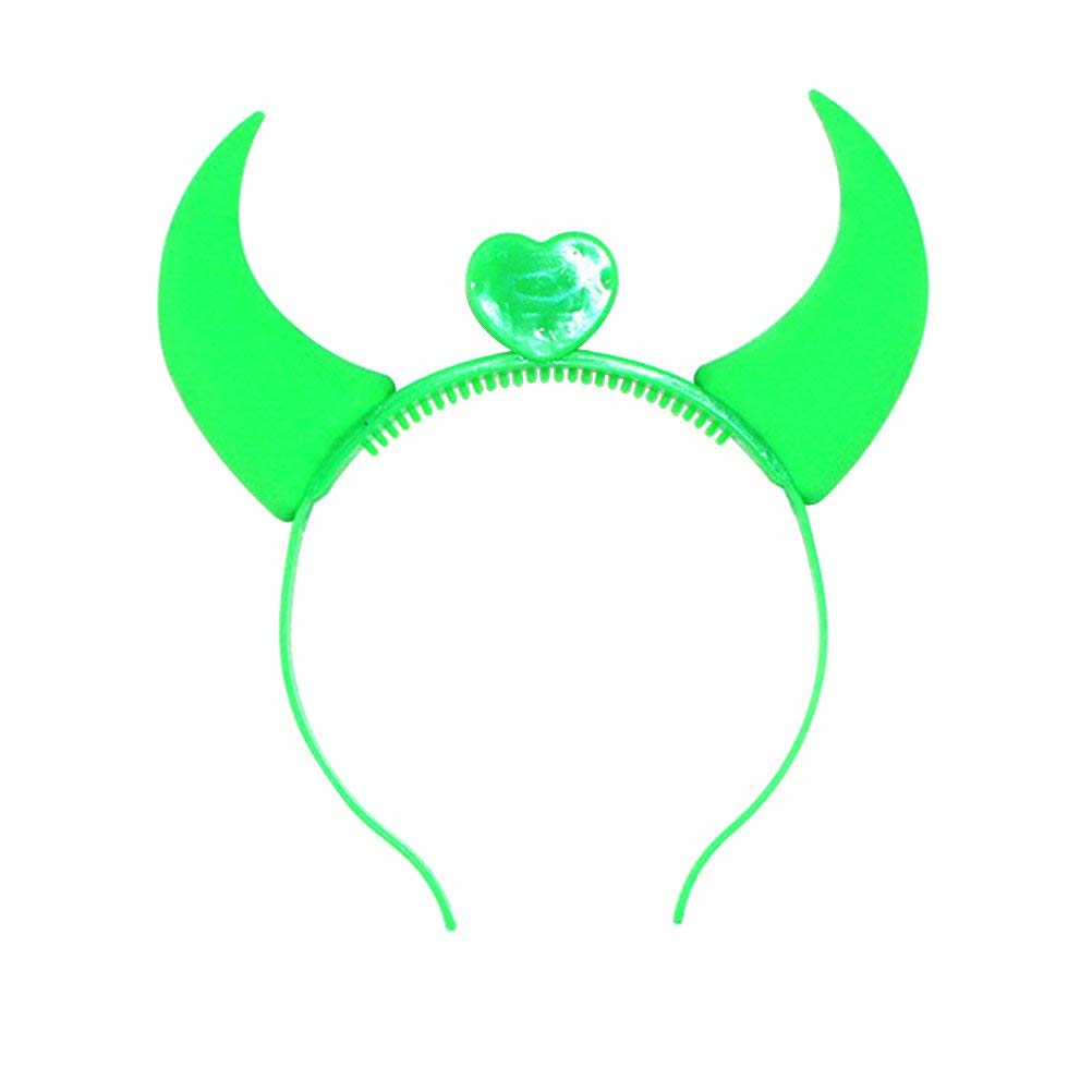 Lovelegis Horns headband - Devil - Devil - Illuminated - Man - Woman - Children - Carnival - Halloween - Disguise - party - cosplay - Gift idea for Christmas and birthday - Green color