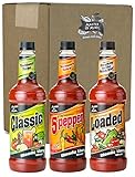 Master of Mixes Bloody Mary Variety Pack, 1 Liter Bottles (33.8 Fl Oz), Pack of 3 Flavors
