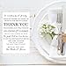 Hadley Designs 50 Wedding Thank You Place Cards, Rehearsal Dinner Thank You Table Sign, Menu Place Setting Card Notes, Placement Thank You Note Favors For Family & Guests