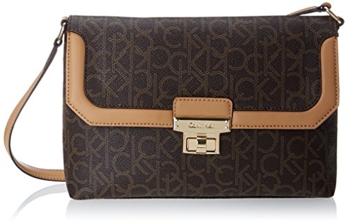 Calvin Klein Monogram Turn Key Cross Body Bag Brown Khaki Camel One Size Buy Online In Faroe Islands At Faroe Desertcart Com Productid 5385636