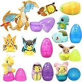 1 Pokemon Plush Toy Inside Giant 8 Inch Easter Egg - Random Characters - Find Pikachu, Squirtle, Bulbasaur and Friends Inside Our Durable Jumbo Prefilled Eggs - Fun For All Ages Of Pokemon Lovers