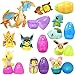 1 Pokemon Plush Toy Inside Giant 8 Inch Easter Egg - Random Characters - Find Pikachu, Squirtle, Bulbasaur and Friends Inside Our Durable Jumbo Prefilled Eggs - Fun For All Ages Of Pokemon Lovers