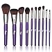 Qivange Makeup Brush Set 10PCS Liquid Powder Cream Foundation Blending Brush Kit Blush Synthetic Eyeshadow Brushes for Beginner/Professional(Purple)