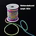 Outus 1 mm Elastic Cord Beading Threads Stretch String Fabric Crafting Cords for Jewelry Making (Rainbow, 200 m)