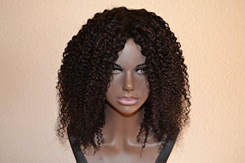 Handmade Wig - Brazilian Kinky Curly 8A Natural Color 12-14-16