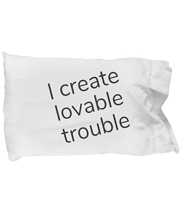 Amazon Com Rdp Designs I Create Lovable Trouble Pillow Case Home
