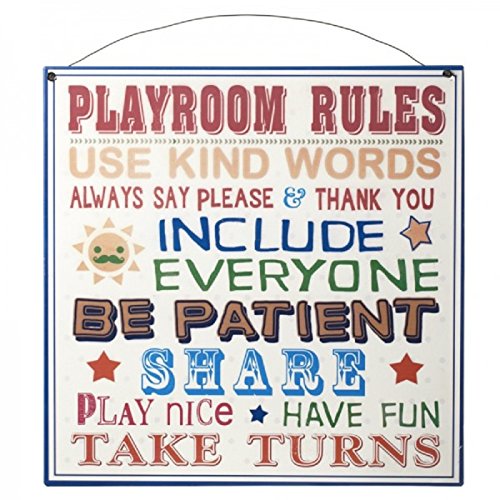 Playroom Rules Metal Wall Sign
