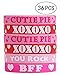 Moon Boat 52PCS Valentine’s Day Heart Rubber Wristband Bracelets - Party Favors Gifts Supplies