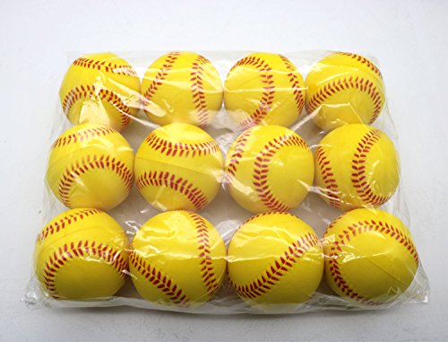 Avesfer Practice Baseballs Foam Softballs Training Sporting Batting Soft Ball Indoor Outdoor Backyard for Players Kids Teenager Children Yellow (12 Pack 9 INCH) - Thumbnail 4