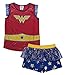 DC Comics Girls' Big Wonder Woman Logo 2-Piece Pajama Short Set, BLURED, 7/8