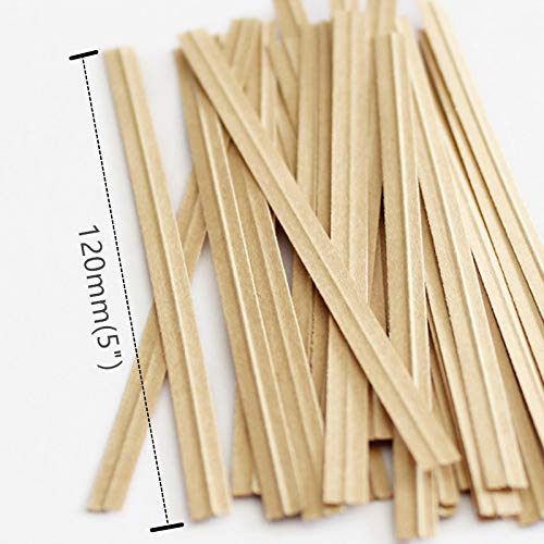 APUXON Paper Twist Ties Original Color for Bags 200pcs 5 inch (5inch, Brown)