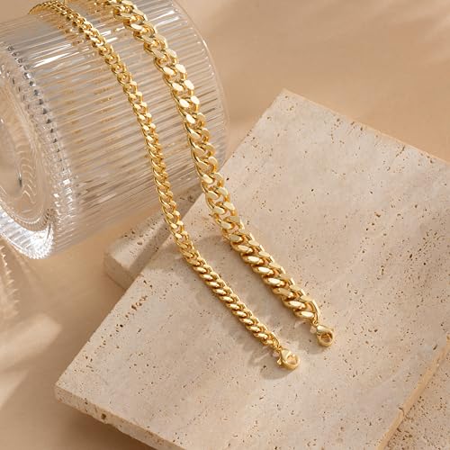 Gold Ankle Bracelets for Women Waterproof - Dainty Gold Anklets Trendy Layered 14K Gold/Silver Plated Stackable Chunky Cuban Link Chian Anklet Bracelet Set for Women Non Tarnish Beach Jewelry Gift
