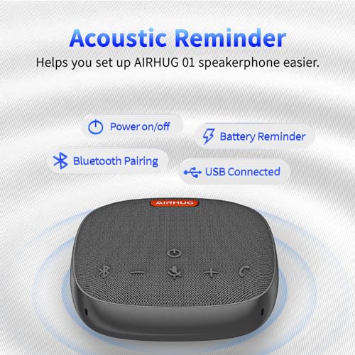 AIRHUG Bluetooth Speaker Microphone - USB Conference Speaker - Portable for Home Office