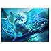 FORESTIME 5D DIY Diamond Painting Embroidery,Full Drill Ice Dragon Stitch Diamond Embroidery Rhinestone Painting Cross Stitch Kit Painting by Number Kits Home Wall Decor (blue, 30×40 cm)