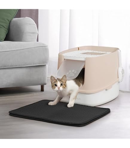 Amazon.com: La La Pet Square Cat Litter Box - Fully Enclosed