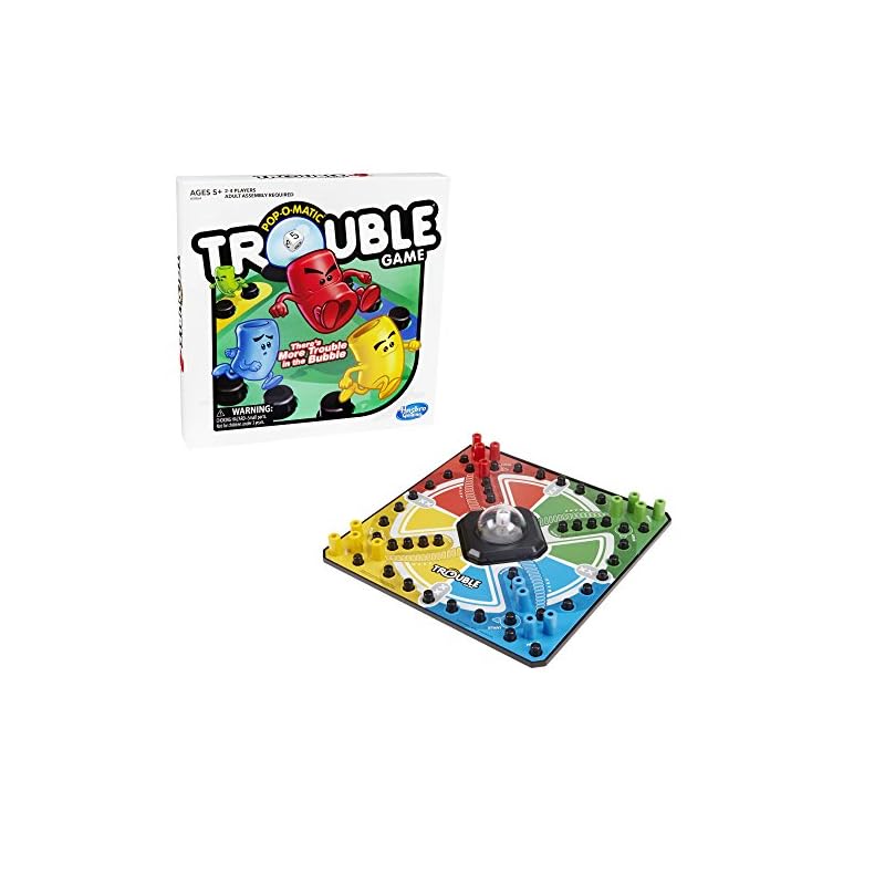 Hasbro Gaming Trouble Board Game for Kids Ages 5 and Up 24 Players