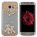 Galaxy S7 Edge Case - Mavis's Diary 3D Handmade Bling Crystal Cute Opal Owls on Branches Golden Flowers with Shiny Glitter Diamond Rhinestone Clear Hard Case for Samsung Galaxy S7 Edge (2016)