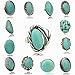 Multi Shape Adjustable Vintage Tibet Silver Plated Nature Turquoise Finger Cocktail Ring