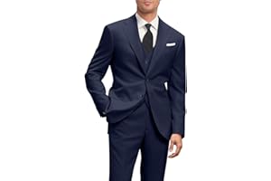 Amyox Men's Slim Fit 3 Piece Suit Two Button Business Wedding Dress Tux Suit Set Jacket Vest Pants with Tie