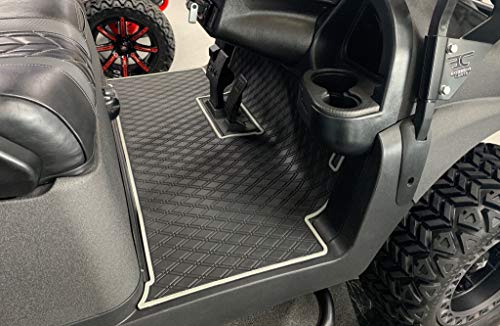 Xtreme Mats Full Coverage Golf Cart Floor Liner Mat - Fits ClubCar Models Precedent (2004-2019) / Onward & Tempo (2017-2019) - Black w/Grey Trim