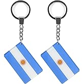 QQSD Argentina Flag Keychain Argentine Key Ring, 2 Pack
