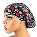Womens Red Hearts Surgical Scrub Hat Valentine Hat Euro Style Adjustable Bouffant Cap