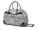 Kathy Van Zeeland Designer Duffel Bag - Small 22 Inch Rolling Carry On - Lightweight Weekender Overnight Business Travel Luggage - Rolling 2-Spinner Wheels Suitcase for Women
