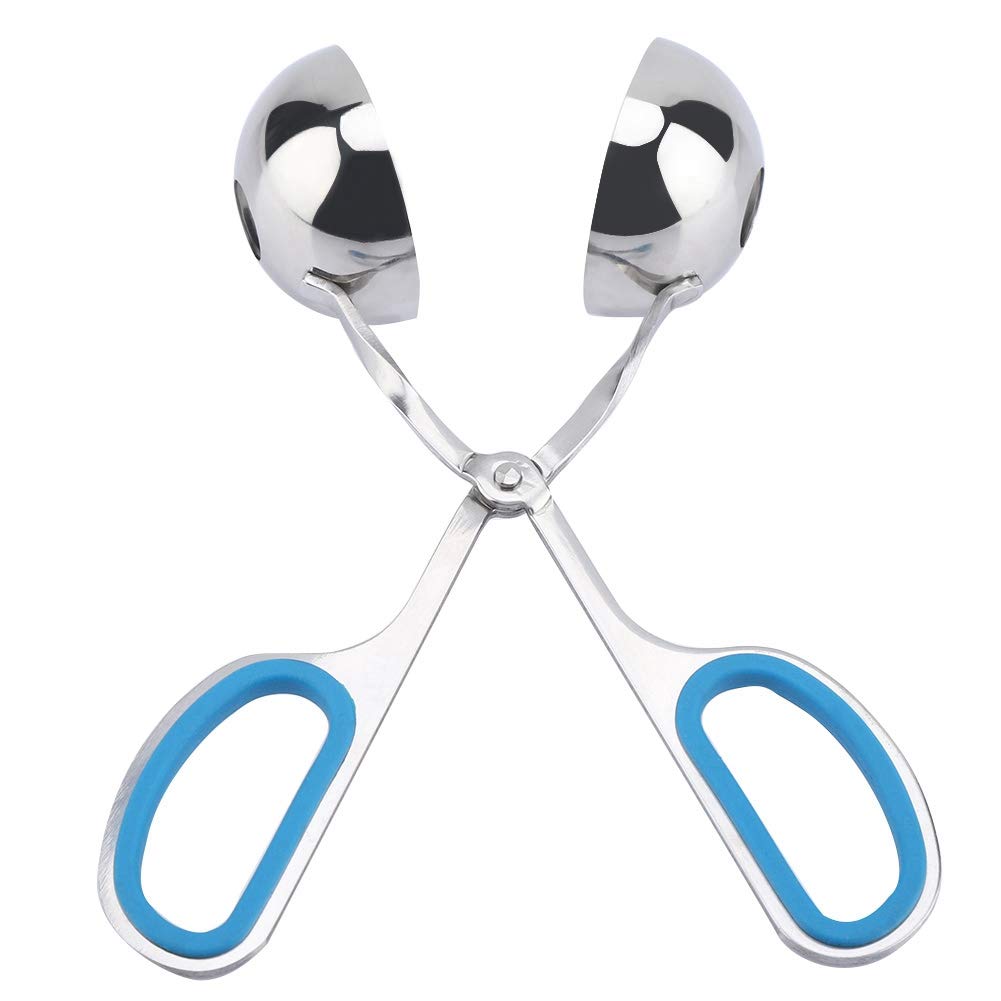 Meat Baller 304 Stainless Steel Meatball Clip Non-Sticky Rice Balls Clip Maker Mold Kitchen Tool (Blue)
