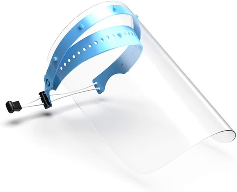 Face Shield - Reusable Plastic Face Shield Anti Droplet Protect Eyes And Face With Clear Film Elastic Band Protective Face Shield (1 holder x 10 shields)