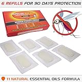 6 PACK MOSQUITO REPELLER BUG BAND BRACELET REPLACEMENT REFILLS All Natural Insect Repellent (Ticks Flies Fleas Ticks Gnats) No Spray DEET FREE Pest Control (Babies Kids Safe) WORKS GUARANTEED!