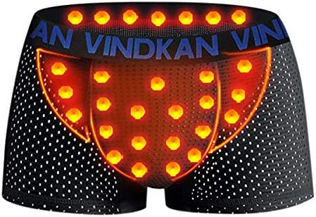 Mens-Underwear VK Mens Ice Silk Mesh Magnetic Therapy Health Care Underwear U Convex Pouch Breathable Boxers