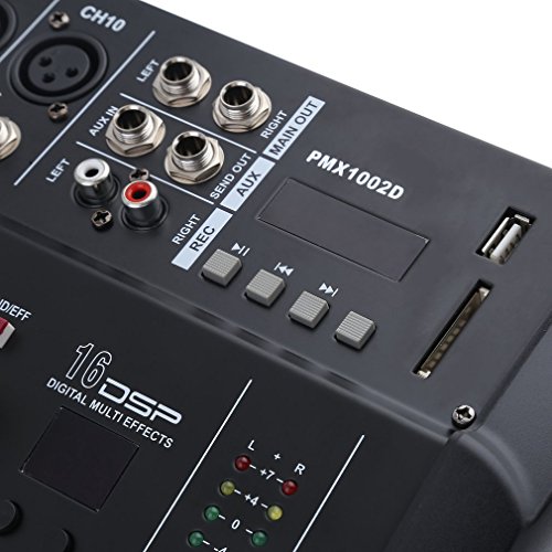 Simoner 10 Channel Professional Powered Mixer Power Amplifier Audio Mixer Amp, 16DSP, 48V