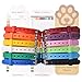 EXPAWLORER 12 Pcs/Set Puppy ID Collars, Adjustable & Environment-Friendly Silicone Pet Whelping Identification Collars with Record Keeping Charts