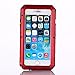 iPhone 6S Case,3C-Aone[Newest]Gorilla Glass Luxury Aluminum Alloy Protective Metal Extreme Water Resistant Shockproof Military Bumper Heavy Duty Cover Shell Case for Apple iPhone 6S (Red)