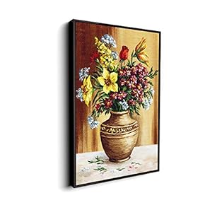 Canvas Wall Art for Living Room, Bedroom Vintage Flower Framed Canvas Prints for Home Decoration Ready to Hang - 16"x24" inches