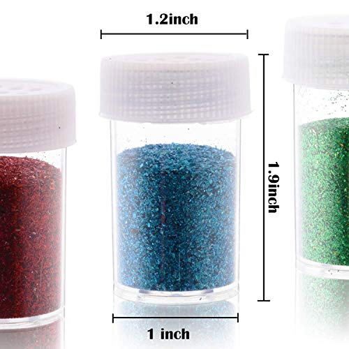 Allwon Glitter Powder Sequins Loose Eyeshadow Glitter Powder Shakers for Slime Scrapbooking Face Body Nail Art Holiday Crafts (12 Boxes)