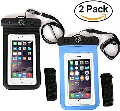 Waterproof Universal Size Cell Phone Case by Sunny Tag. Snow Proof, Perfect for Boating, Kayaking, Swimming, and Ski. Compatible with iPhone 6S, Plus, 7, Galaxy S6 Edge