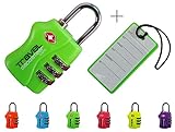 TSA Luggage Lock + Matching TAG | BRIGHT COLORS Help Easily Identify Your Luggage