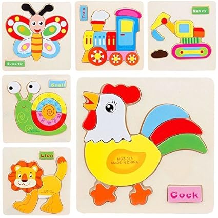 Forever Kidzz Early Age Wood Jigsaw Puzzles, Pack of 6