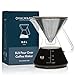 ovalware Pour Over Coffee Maker Set | 17oz / 0.5L Borosilicate Carafe with 304 Stainless Steel Filter and Precision Measuring Cup | Glass Coffee Dripper for Home Brewing